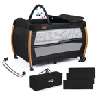 Comfymax Power Alüminyum 25 kg Kapasiteli Ayarlanabilir Taşınabilir Katlanabilir Ara Katlı 70x110 cm Sallanan Anne Yanı Park Yatak Siyah