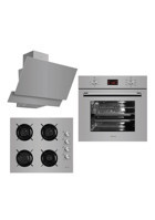 Ferre 8008 - G 2140 CE - D031 Fara Dokunmatik Doğaldaz - LPG Cam Klasik Set Üstü Davlumbaz 3'lü Ankastre Set İnox