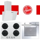 Hoover HDG6C1GWTK + HVW6MW + HOT3051WI Dokunmatik Doğalgazlı Cam Klasik Set Üstü Davlumbaz 3'lü Ankastre Set Beyaz
