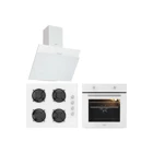 Esty 3462W01 -ACO5601W01 - AEF6601W03 Turbolu Doğalgazlı Cam Klasik Set Üstü Davlumbaz 3'lü Ankastre Set Beyaz