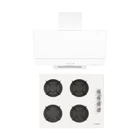 Alveus Star GLS 640 - MOD F17 Dokunmatik Doğalgazlı Cam Klasik Ocak Davlumbaz İkili Set 2'li Ankastre Set Beyaz