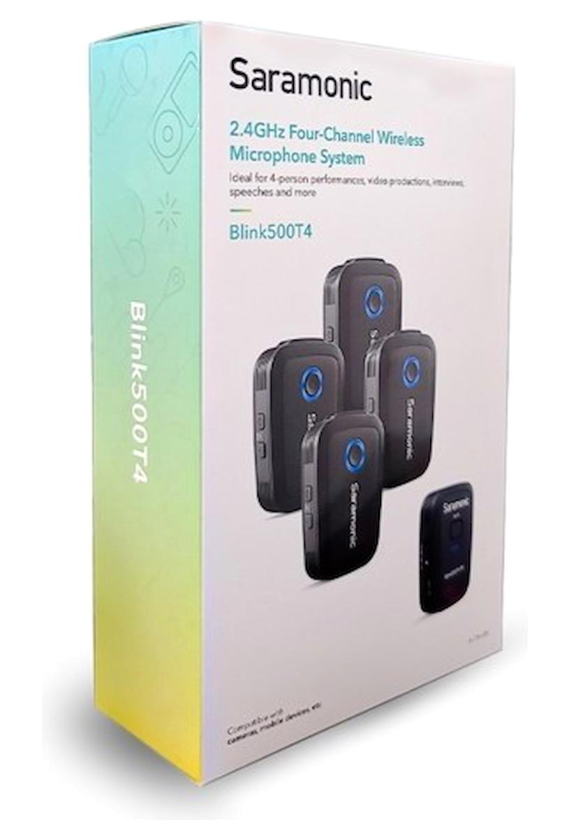 Saramonic Blink500 T4 4 Condenser Type C Kablosuz Yayıncı Bluetooth USB Siyah Yaka Mikrofon