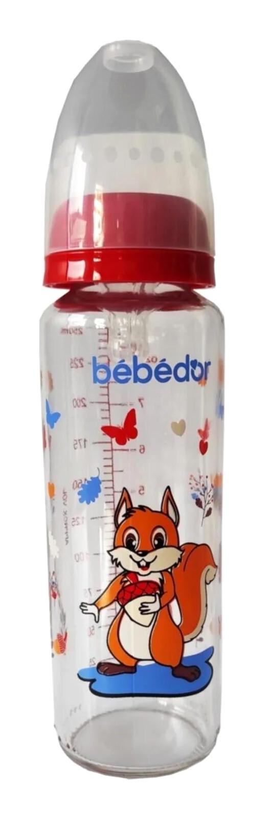 Bebedor 31302 Polipropilen Kulpsuz Desenli Kırmızı Biberon 250 ml