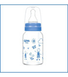 Wee Baby Polipropilen Gaz Yapmayan Antikolik Yavaş Akışlı Kulpsuz Desenli Mavi Biberon 120 ml