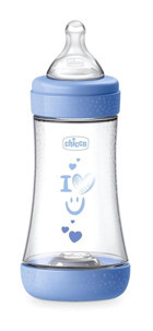 Chicco Perfect5 Polipropilen Gaz Yapmayan Antikolik Kulpsuz 2+ Ay Desenli Mavi Biberon 240 ml