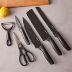 Karaca Black Stone Plastik Paslanmaz Çelik 6 Parça Şef Bıçakları Seti