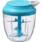 Bluebrush 1000 ml Plastik Hazneli 5 Bıçaklı İpli Doğrayıcı Mavi