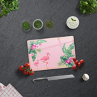 Decorita Temperli Cam Orta Pembe Tekli Kesme Tahtası
