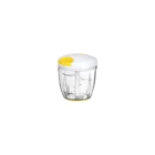 Demdem Go Çek Bırak 1000 ml Plastik Hazneli 5 Bıçaklı Mini İpli Doğrayıcı Beyaz Sarı