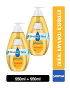 Johnson's Doğal İçerik Göz Yakmayan Hipoalerjenik Tüm Ciltler İçin Bebek Şampuanı 2x950 ml