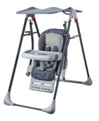 Baby Care Bc530 Rocket Elite Alüminyum 5 Noktalı Emniyet Kemeri 15 kg Kapasiteli Tekerleksiz Tepsili Oturaklı Salıncaklı Katlanır Portatif Mama Sandalyesi Gri