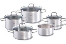 Fissler Viseo 5 Parça Cam Kapaklı Çelik Saplı Çelik Tencere Seti