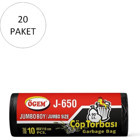 Ögem J-650 Jumbo Boy 80x110 cm Çöp Poşeti 20x10 Adet Siyah