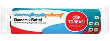 Newtechplast Battal Boy 72x95 cm Çöp Poşeti 10 Adet Siyah