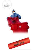 Astera Orta Boy 55x60 cm Çöp Poşeti 5x10 Adet Kırmızı