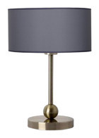 Vinner Sphere Eskitme Kumaş Gri Tekli Metal Abajur