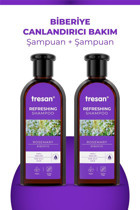 Tresan Canlandırıcı Bakım Düz Saçlar İçin Parabensiz Kremsiz Şampuan Unisex Şampuanı 2x300 ml