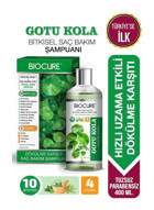 Biocure Gotu Kola Saç Dökülmesine Karşı Düz Saçlar İçin Keratin Kremsiz Şampuan Unisex Şampuanı 400 ml
