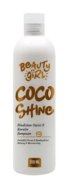 Beauty Girl Onarıcı İnce Telli Düz Saçlar İçin Keratin Hindistan Cevizli Kremsiz Şampuan Unisex Şampuanı 350 ml