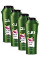 Gliss Bio-Tech Onarıcı Düz Saçlar İçin Kremsiz Şampuan Unisex Şampuanı 4x525 ml