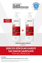 Vichy Dercos Saç Dökülmesine Karşı Düz Saçlar İçin Parabensiz Kremsiz Şampuan Unisex Şampuanı 400 ml