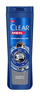 Clear Onarıcı Arındırıcı Düz Saçlar İçin Kömür Kremsiz Şampuan Erkek Şampuanı 350 ml