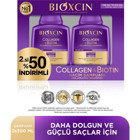 Bioxcin Collagen&Biotin Onarıcı Düz Saçlar İçin Keratin Kremsiz Şampuan Unisex Şampuanı 2x300 ml