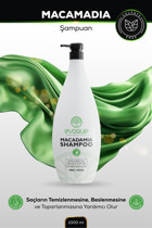 Evoque Professional Onarıcı Düz Saçlar İçin Makademia Yağı Kremsiz Şampuan Unisex Şampuanı 1000 ml