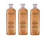 Farmasi Professional Onarıcı İnce Telli Düz Saçlar İçin Keratin Kremsiz Şampuan Unisex Şampuanı 3x360 ml