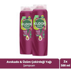 Elidor Doğanın Enerjisi Onarıcı Düz Saçlar İçin Avokado-Üzüm Çekirdeği Kremsiz Şampuan Unisex Şampuanı 2x500 ml