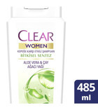 Clear Bitkisel Sentez Kepek Karşıtı Düz Saçlar İçin Aloe Vera Kremsiz Şampuan Kadın Şampuanı 485 ml