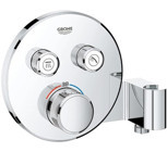 Grohe 29120000 Krom Kaplama Tekli Çevirmeli Dereceli Ankastre Kare Banyo Bataryası Krom
