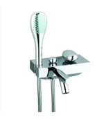 Vitra A41802 Pirinç Çiftli Aç Kapa Ankastre Kare Banyo Bataryası Krom