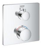 Grohe 24079000 Krom Kaplama Tekli Çevirmeli Dereceli Ankastre Kare Banyo Bataryası Krom