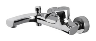 Newarc 901511 Pirinç Çiftli Aç Kapa Yarı Ankastre Kare Banyo Bataryası Krom