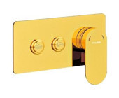 Fause KAB103-2G Pirinç Çiftli Aç Kapa Ankastre Yuvarlak Banyo Bataryası Gold