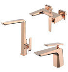 Bien Lucca Pirinç Çiftli Aç Kapa Ankastre Banyo Bataryası Rose Gold