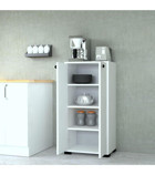 Mobilique Bella 2 Kapaklı 4 Raflı Çok Amaçlı Dolap Beyaz 110x55 cm
