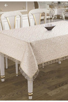 Firuze Dertsiz Polyester 160x220 cm Dikdörtgen Masa Örtüsü Kahverengi
