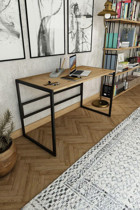 Woodesk Cpt4614 75x60x120 cm Masif Gövdeli Metal Ayaklı Ceviz Çalışma Masası