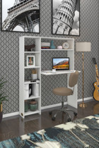 Kenzlife Kitaplıklı 140x20x100 cm Suntalam Gövdeli Beyaz Çalışma Masası