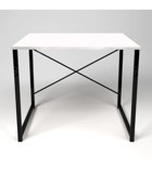 Umay 73x60x90 cm Ahşap-Metal Gövdeli Beyaz-Siyah Çalışma Masası