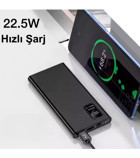 Heaven House PWK151 10000 mAh Hızlı Şarj Dijital Göstergeli USB Type C Çoklu Bağlantı Kablolu Powerbank Siyah