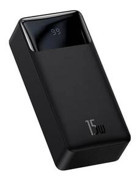 Baseus Bipow 30000 mAh Hızlı Şarj Dijital Göstergeli Micro USB Çoklu Bağlantı Kablosuz Powerbank Siyah