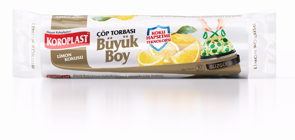Koroplast Limon Kokulu Büzgülü Büyük Boy 65x70 cm Çöp Poşeti 10 Adet Sarı