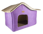 Lepus Yıkanabilir Tek Fonksiyonlu 55x40 cm Üstü Kapalı Kedi Yatağı Mor