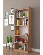 Pratico Etna Retro 5 Gözlü 6 Raflı Suntalam 60x180x30 cm Ceviz