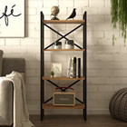 Robin Home Atlantis 4 Raflı Metal 58x139x30 cm Açık Kahverengi