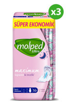 Molped Ultra Ultra İnce 16'lı Hijyenik Ped 3 Adet