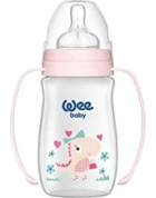 Wee Baby 484 Safari Polipropilen Gaz Yapmayan Antikolik Yenidoğan Yavaş Akışlı 0-6 Ay Desenli Pembe Biberon 250 ml